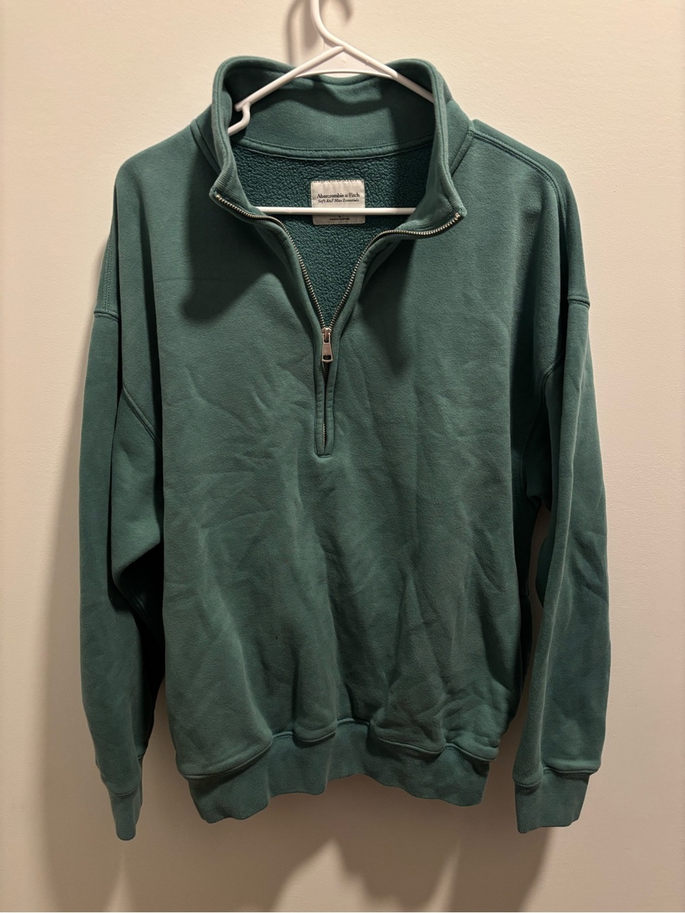 Abercrombie & Fitch Men's Half-Zip Sweater - Teal Green